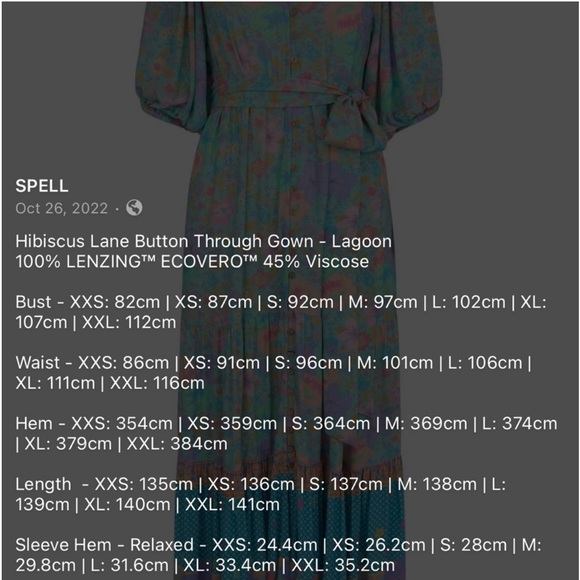 Spell hibiscus lane button through gown- lagoon NWT - Picture 8 of 10